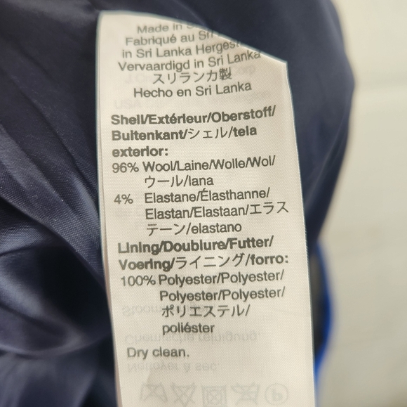 J. Crew Tollegno 1900 Cameron Career Slim Crop Italian Wool Pants Blue 00P - Picture 13 of 14